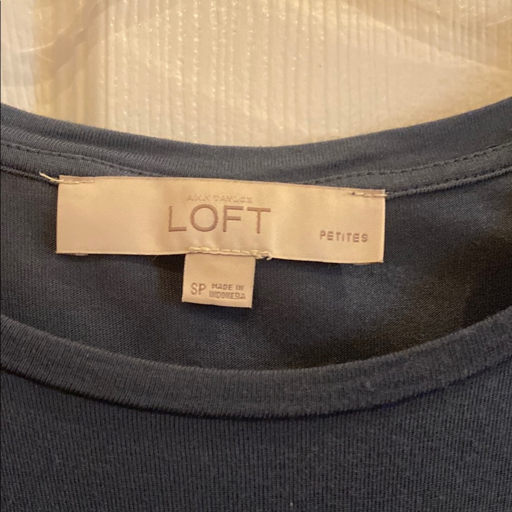 LOFT Teal Ruffle Hem Top - Picture 3 of 5